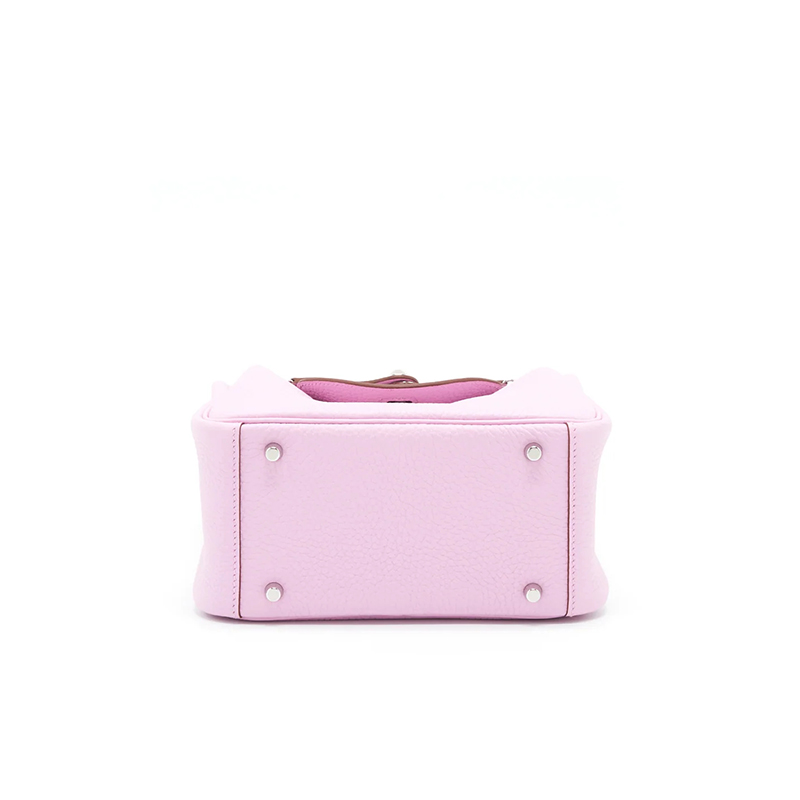 HERMES LINDY MINI 19 BAG CLEMENCE PALLADIUM HARDWARE (19*12*9.5cm)